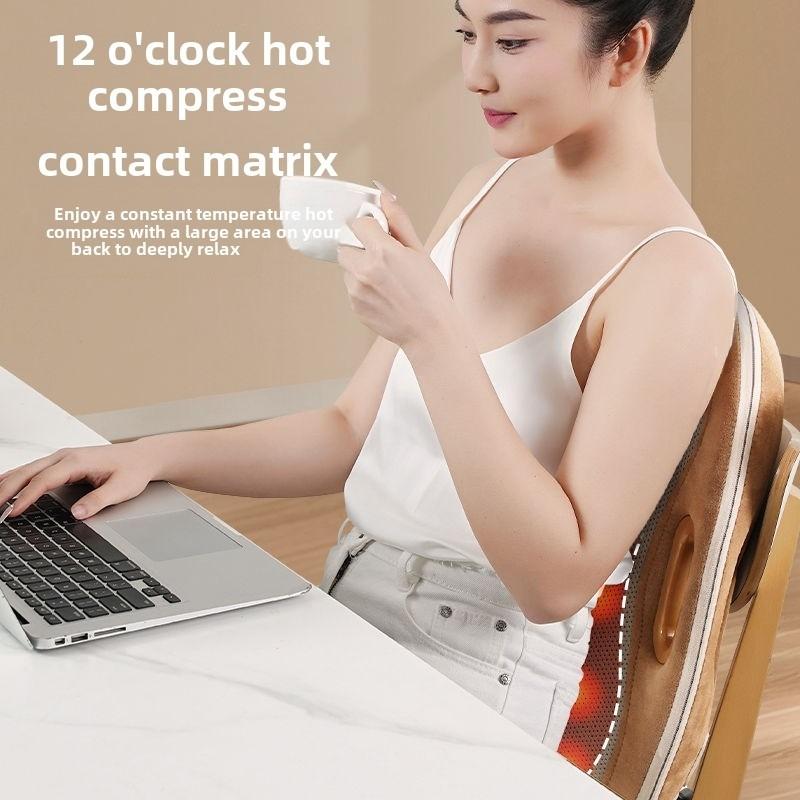 JAIYORL 12 Heads Massage Cushion, Shiatsu Back Massage with Heat, Portable Massager, Chair Massager for Office Relaxation, Gifts