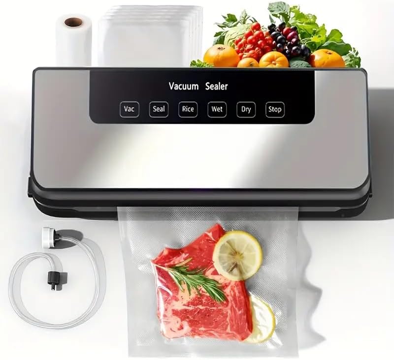 

Vacuum Sealer Machine, 30 Vacuum Seal Bags for Food, Strong Suction, Dry/Wet 5 Modes, Digital Countdown Timer United States