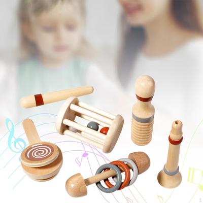 5 Pieces Wooden Baby Toys Kids Musical Crawling Toy Sound Tube Educational Toddlers