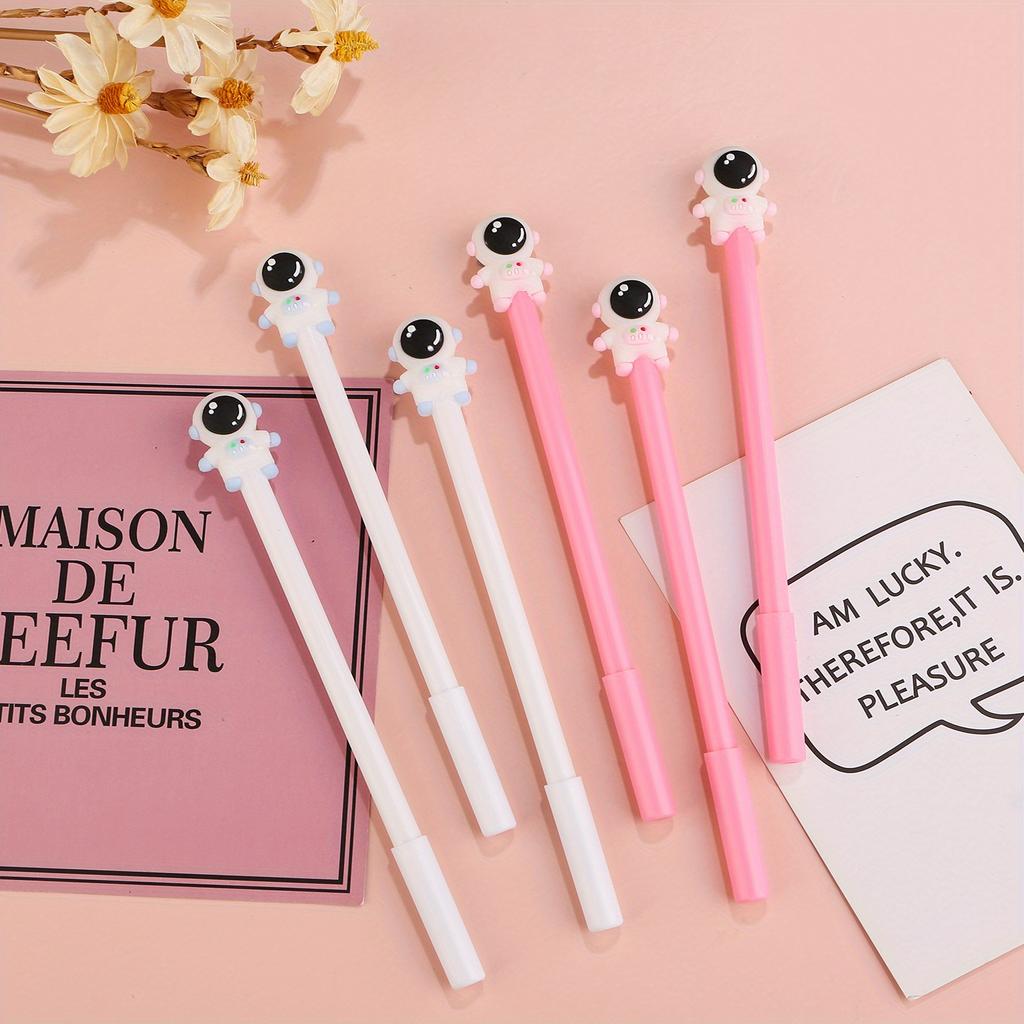12pcs Cartoon Astronaut Gel Pen Creative Stationery Cute Writing Tools Water-based Pen Office Signature Black Gel Pen Writing Tool for Students School