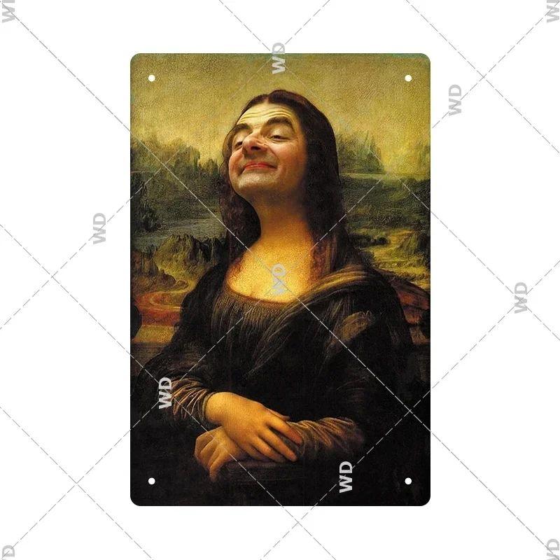 Vintage Mona Lisa Metal Tin Sign Retro Wall Art Home Decor Bar Pub Man Cave Gift