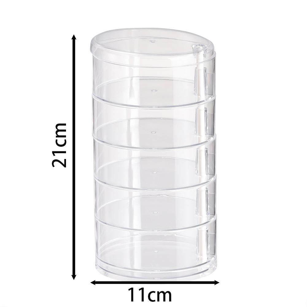 1pcs Multi Layer Rotating Transparent Round Jewelry Box for Earrings Necklace Bracelet Rack Display Shelf Jewelry Storage Box