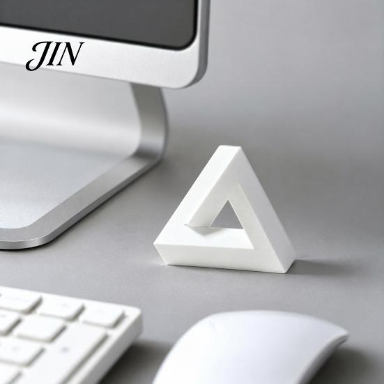 Exhibition Hall Decor Triangle Sculpture, 3D Printed Optical Illusion Figurine, Abstract Minimalist Geometric Desktop Decoration for Living