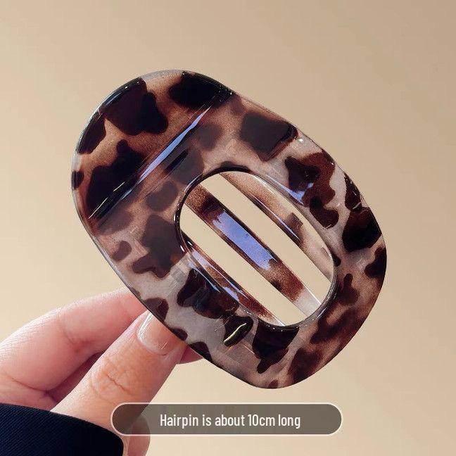 Vintage Abalone Curved Hair Clip - Large Duckbill Claw for Women's Updo, Gentle On Hair