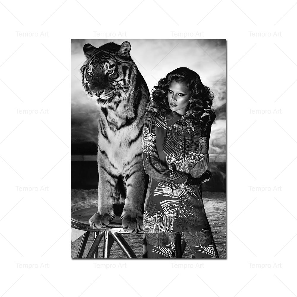 Fashion Star Dog Leopard Magazine Poster Black White Nordic Wall Art Pictures Canvas Painting Prints Living Room Home Decoration