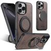 360° Bracket Magnetic Fabric Denim Pattern Phone Case for IPhone 16 Pro Max 15 Plus 14 13 12 Stand Ring Holder Protective Cover
