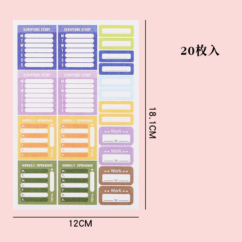 Loose-Leaf Notebook Handwritten Labels Indicate White And Blue Color Stickers Letter Stickers Sticky Notes Index Stickers