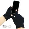 USB Heated Gloves USB Rechargeable Heating Mittens Winter Washable Half Hand Warmers Electric Thermal Gloves For Cold Weather