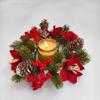 Red Berry Christmas Wreath Candlestick Pinecone Wreath Candle Holder  Home Decor