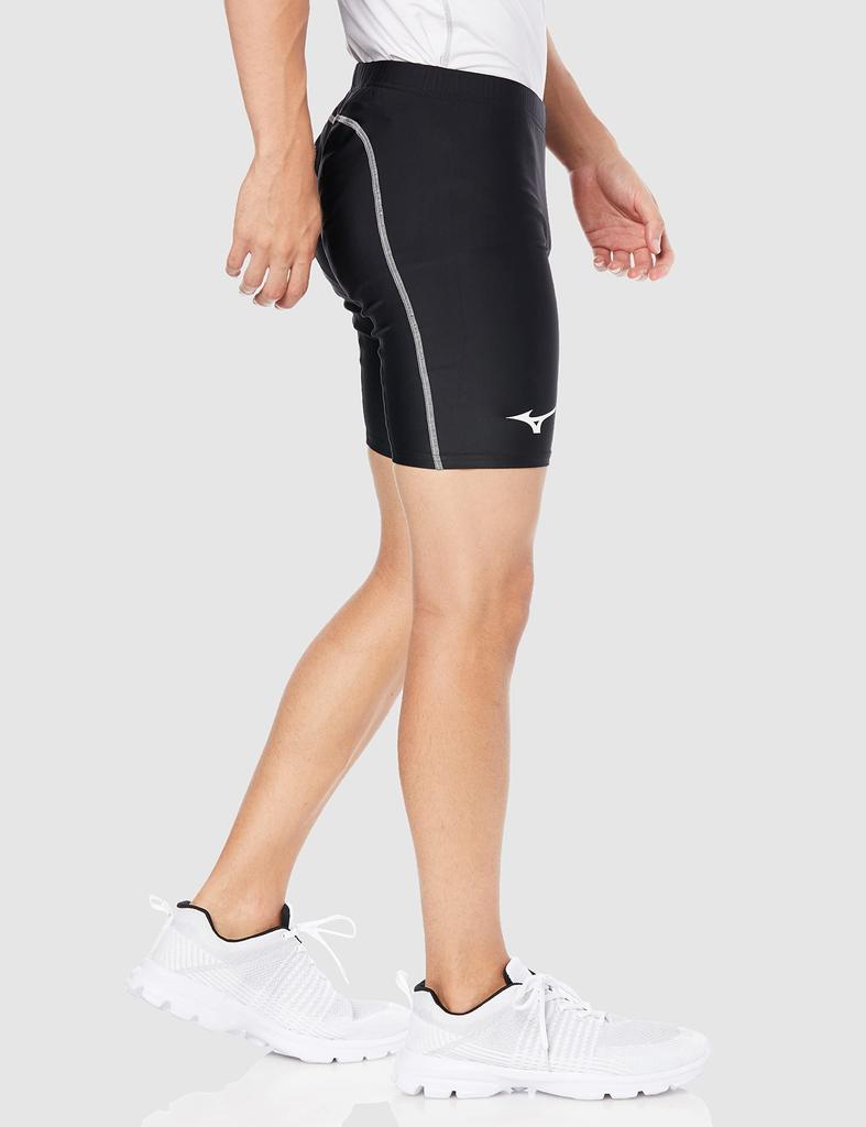 Mizuno Running and Track Wear Racing Black x 2XL Tights, Half, U2MB1051, Silver,