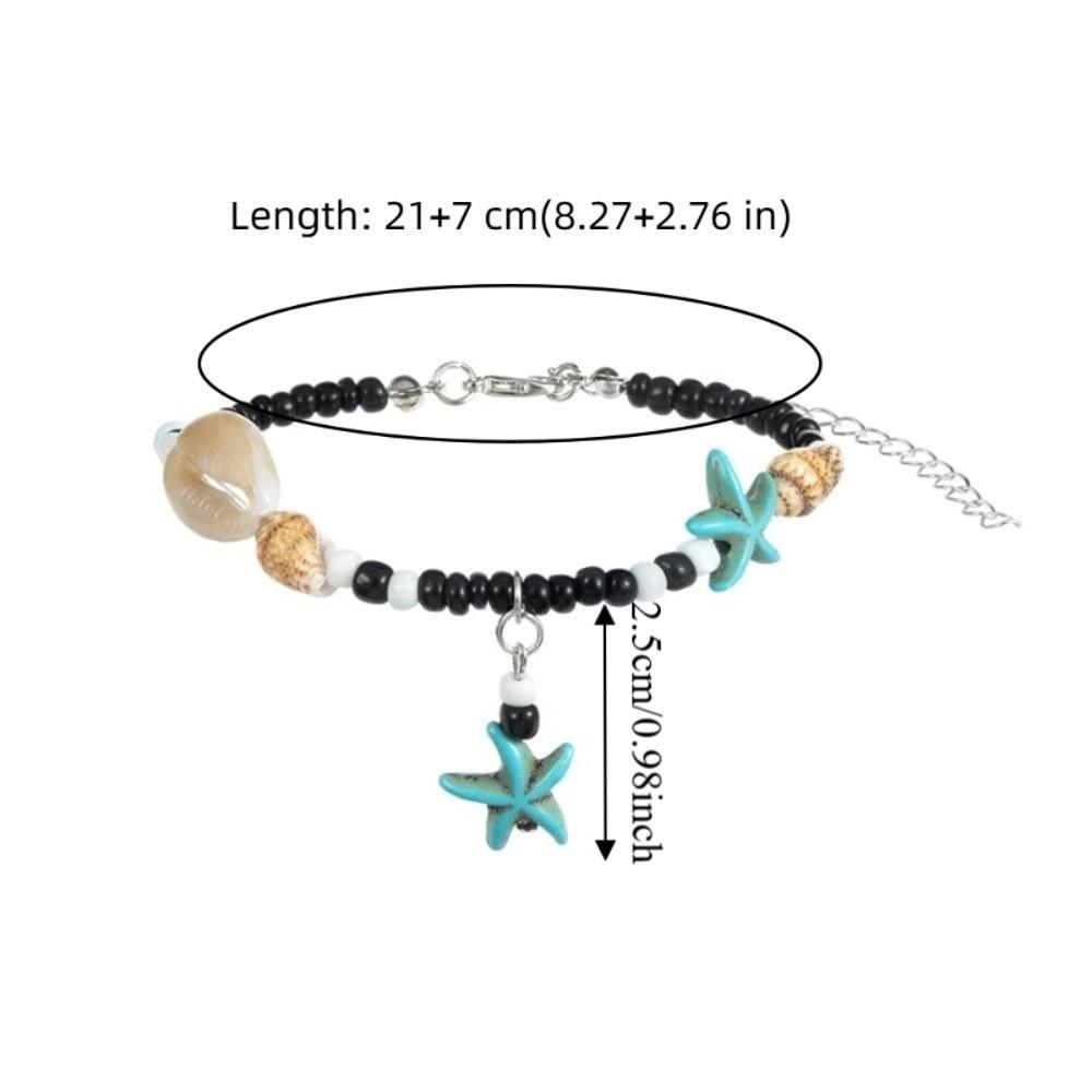 Weaving Conch Shell Bohemian Foot Chain Colorful Rice Beads Adjustable Anklets Gift