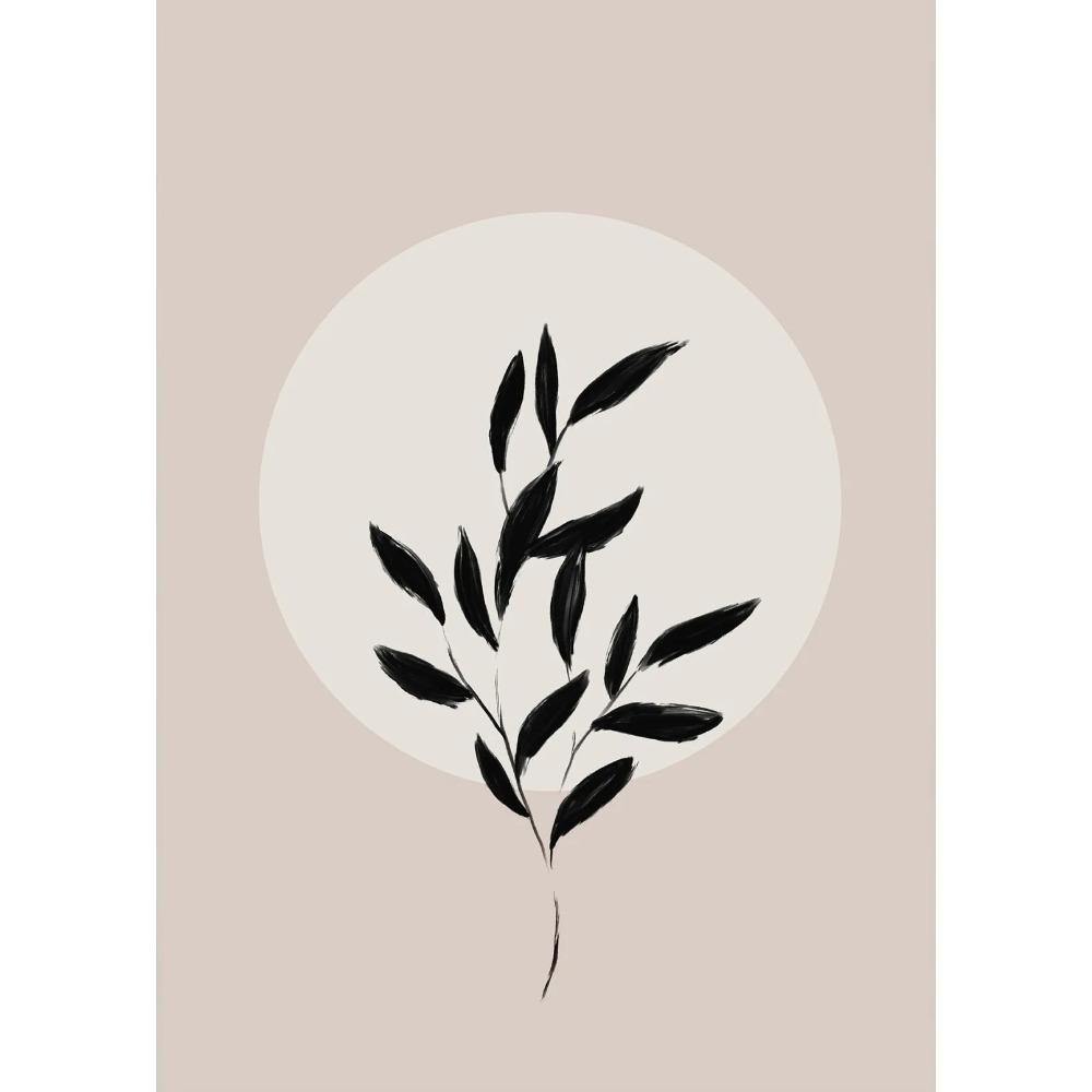Feather Tree Neutral Dandelion Poster Minimalist Botanical Canvas Painting Print Wall Art Picture for Living Room Home Decor