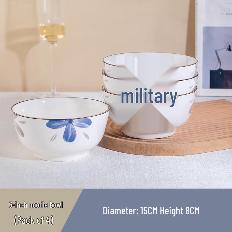 Jun Seventeen DU Underglaze Ceramic Blue Diamond Bowl Set