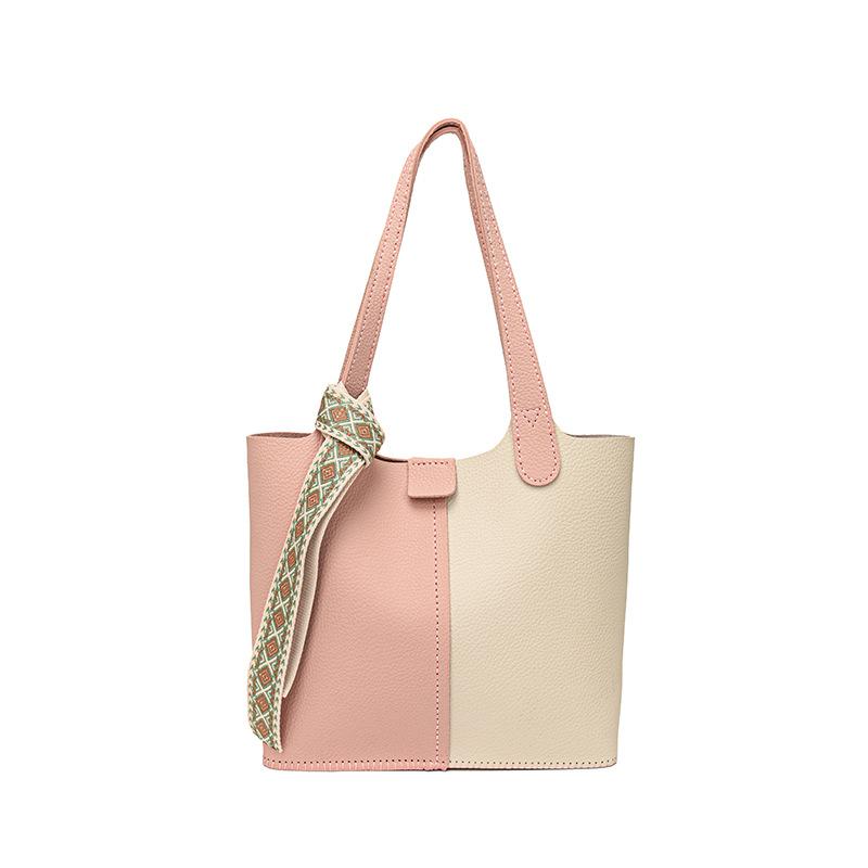 Tote bag Tote bag 2025 new trendy fashion casual contrasting color vegetable basket handmade bag material bag DIY women s bag Material Package