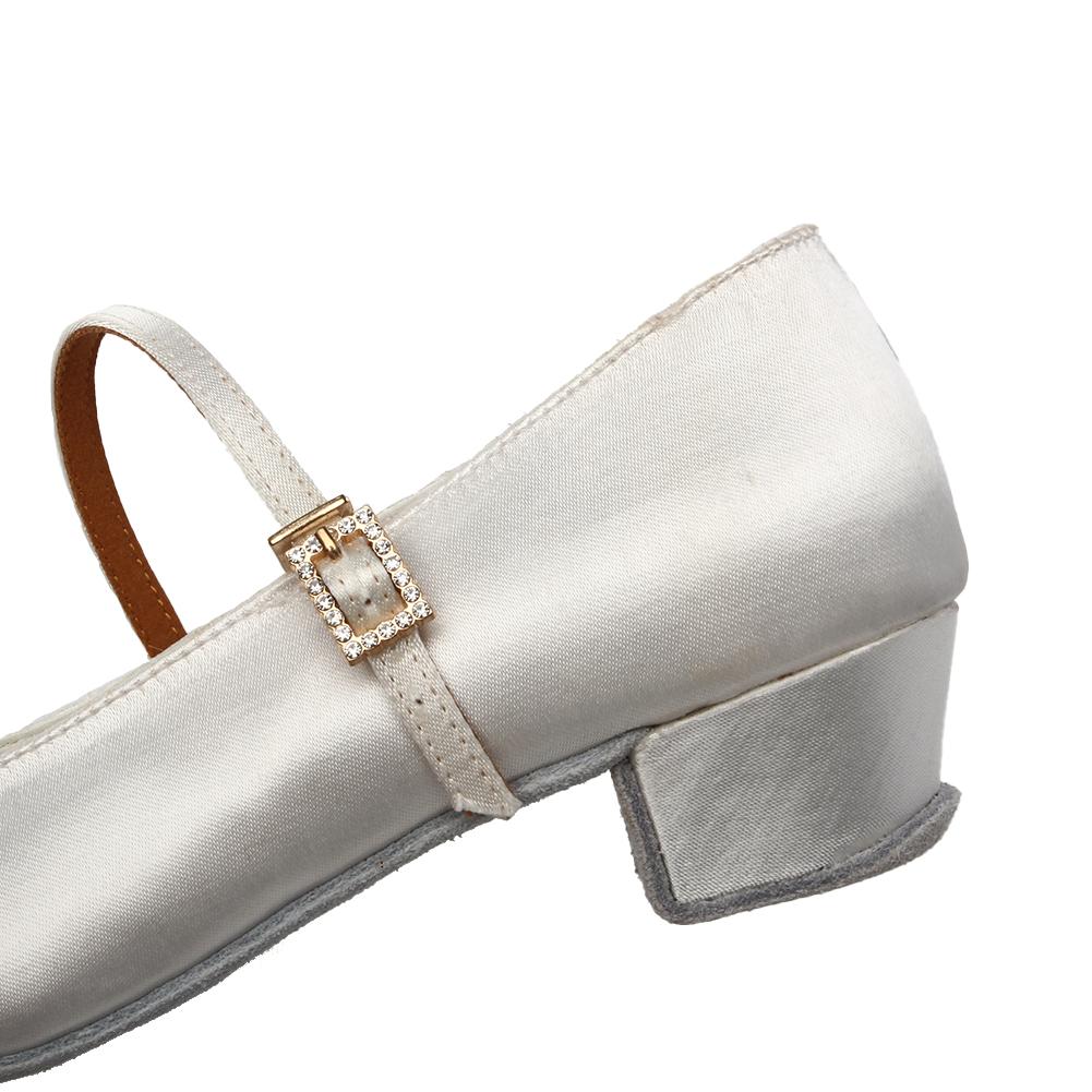 3.5CM Children Girls Women Satin Ballroom Latin Waltz Dance Shoe Low Heel Close Toe Indoor Dancing Shoes Heeled 3.5CM
