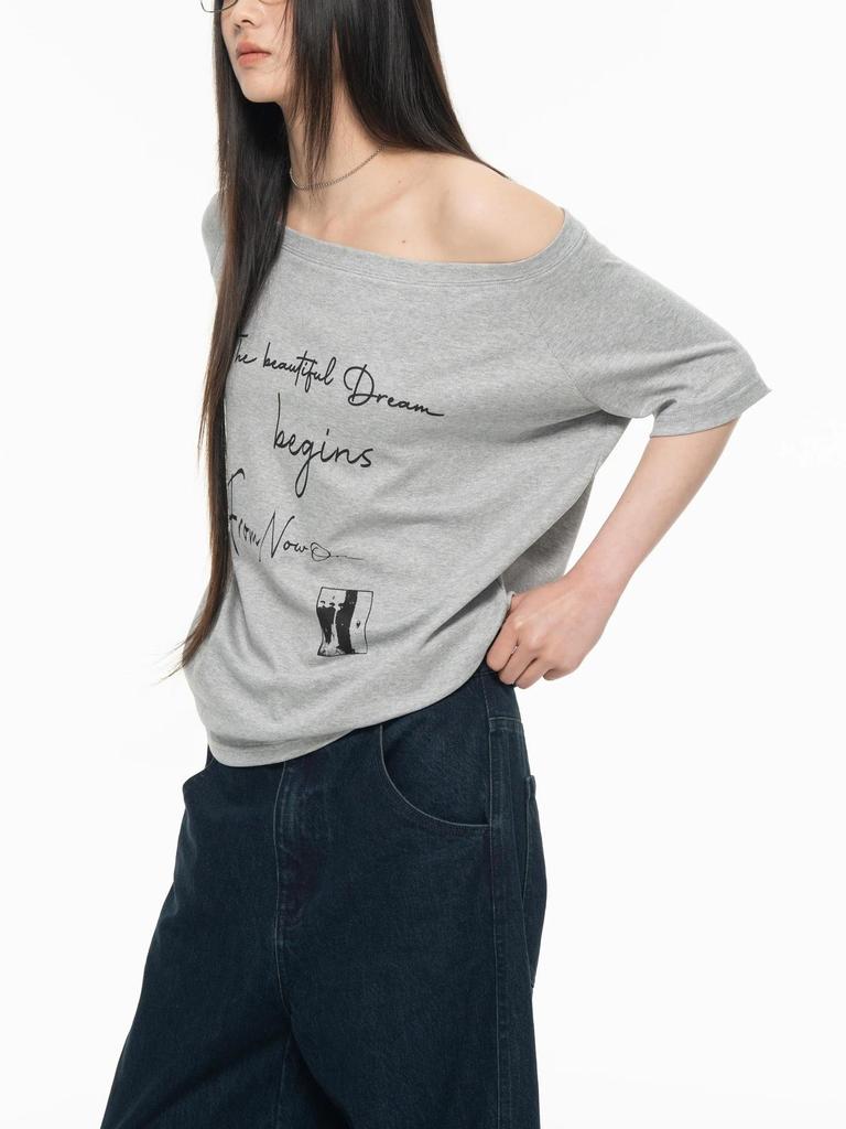 Women's 2025 Off-Shoulder Lazy Style Short-Sleeve Summer Top
