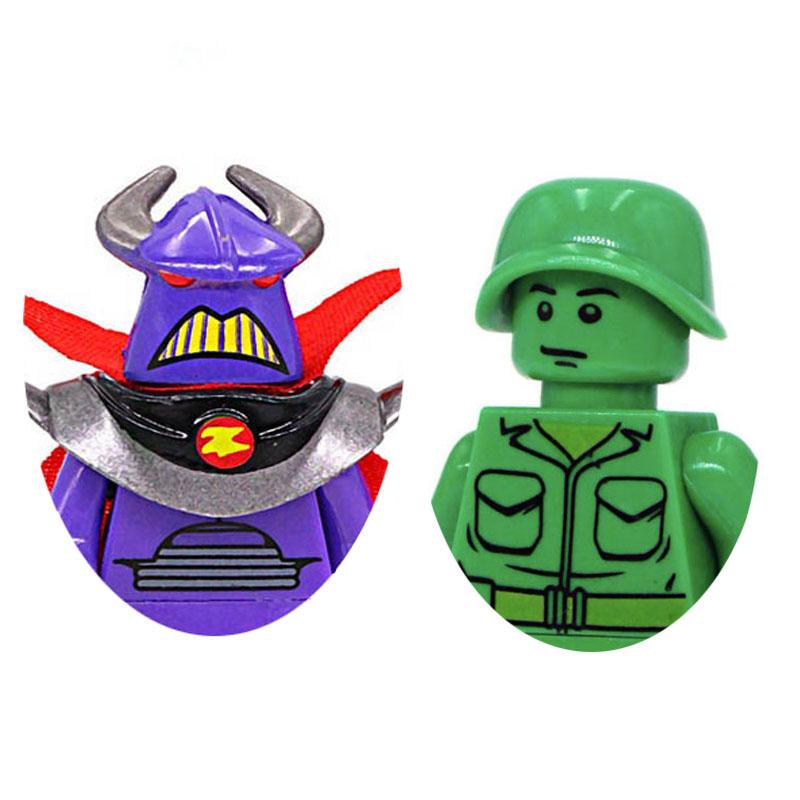 2Pcs/Set Toy Story The Great Demon Zurg Buzz Sergeant Model Action Figure Blocks Construction Building Bricks Toys For Children