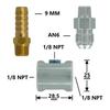 Universal 1/8 NPT Fuel Pressure Gauge Liquid Filled Polished Case 0-160 psi and adaptor kit For fuel injection systems