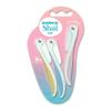 Dorco Shai Foldable Eyebrow & Facial Razor | Women Facial Razor | Pack of 3 | Easy Hair Removal | Stainless Steel Blade | Remove Dead Skin Cells |
