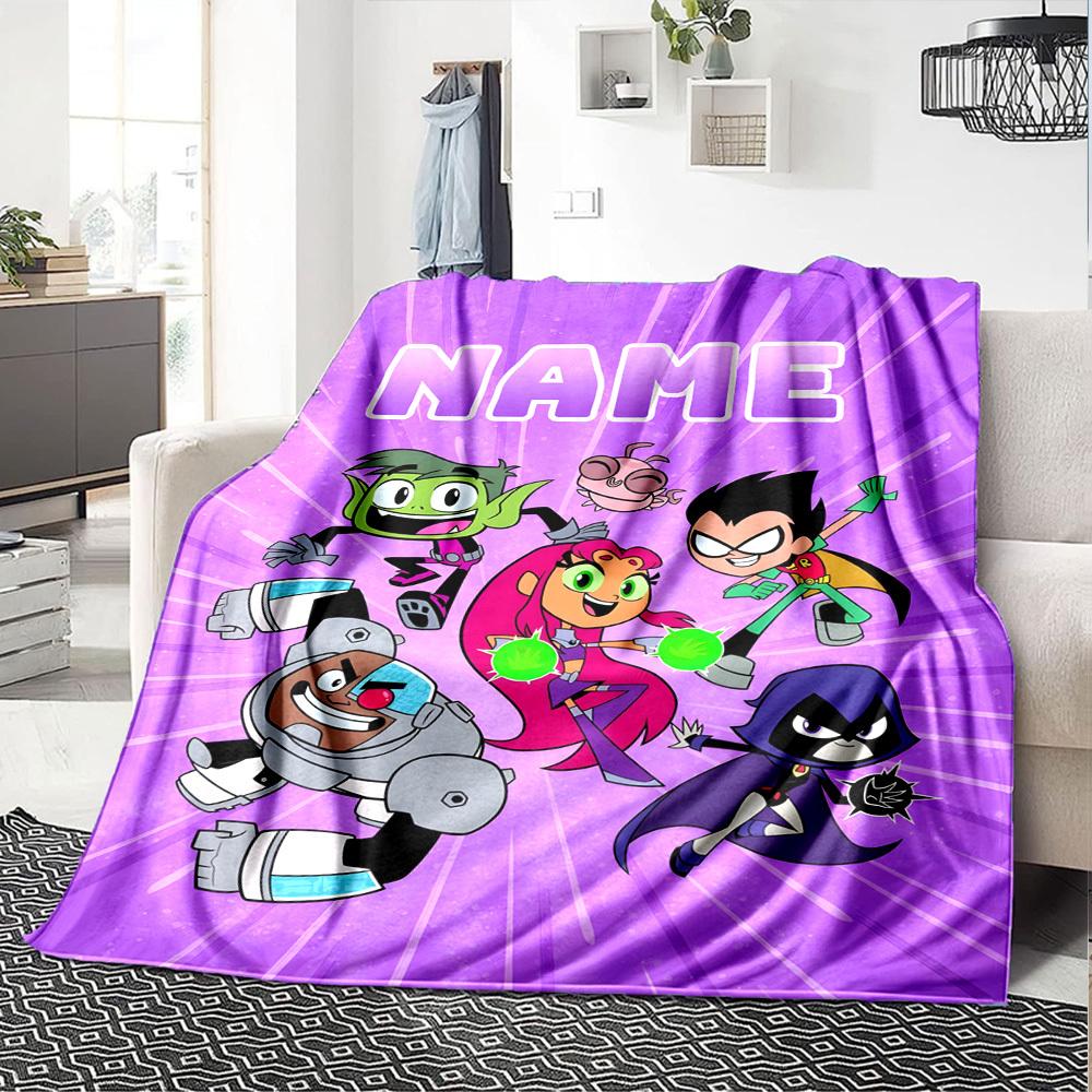Teen Titans Go Team Adventure Cozy Personalized Blanket Personalized Text Soft Warm Cozy Suitable For Sofa Couch Office Bed Picnics Ideal For All
