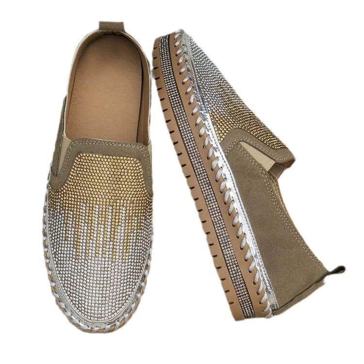 Shoes for Women Ladies Flat Sequin Sneakers Casual Women Slip on Thick-soled Comfortable Plus Size Shoes 35-43 Zapatos De Mujer