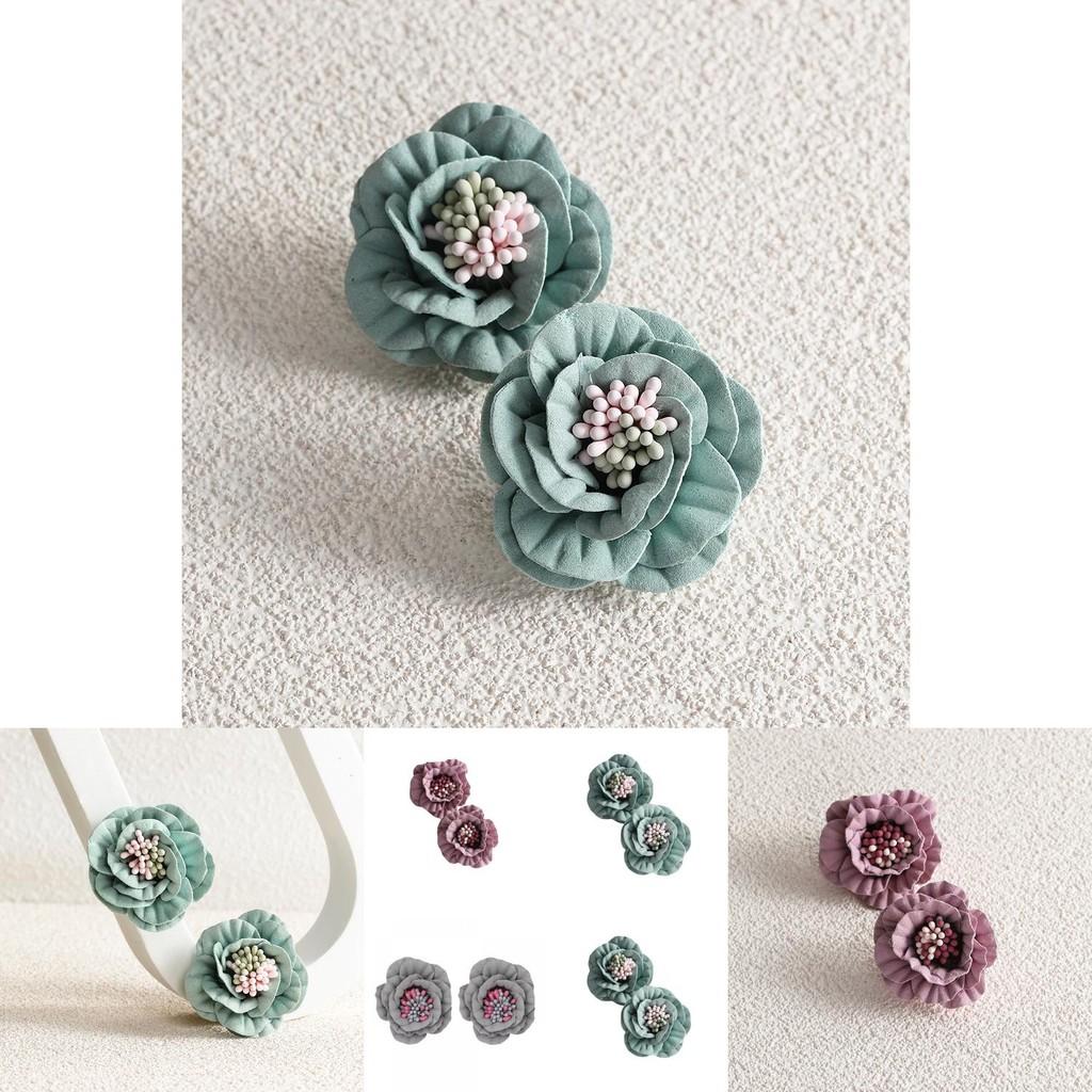 Fashion Chic Geometric Flower Earrings For Women Trendy Alloy Studs