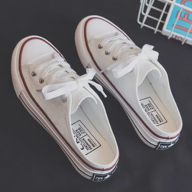 

Korean Style Casual Canvas Low-Top Slip-On Shoes for Women 39 чёрный