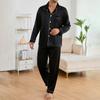 Herren Pyjama Set Herbst Satin Langarm Revers Hemd Hose Nachtwäsche 2 Stück Mann Home Kleidung Pyjama Pijama Loungewear Sets