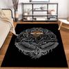 """Schwarzer Teppich mit Harley-Davidson-Logo und Adler-Grafikdesign"" Geeignet für den Einsatz als Anti-Rutsch-Matte für Wohnzimmer, Schlafzimmer, Sofas"""