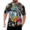 Disney Sommer Herren Niedliches Donald Duck T-Shirt Cartoon Top T-Shirt Herren und Damen Lustige Kurzarm Kleidung Lässige Streetwear