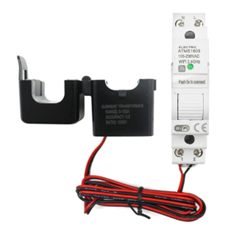 Tuya Smart Wifi Electricity KWH Meter Din Rail Single Phase AC 110V 230V CT AC Meter App Real Time Monitor