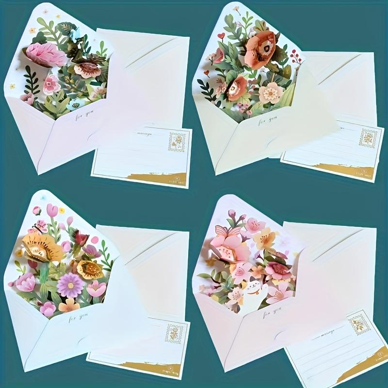 4pcs Mother s Day 3D 3D Flower Greeting Card, Grateful Mother, Perfect Choice Card, Happy Mother s Day Party Decoration 4pcs