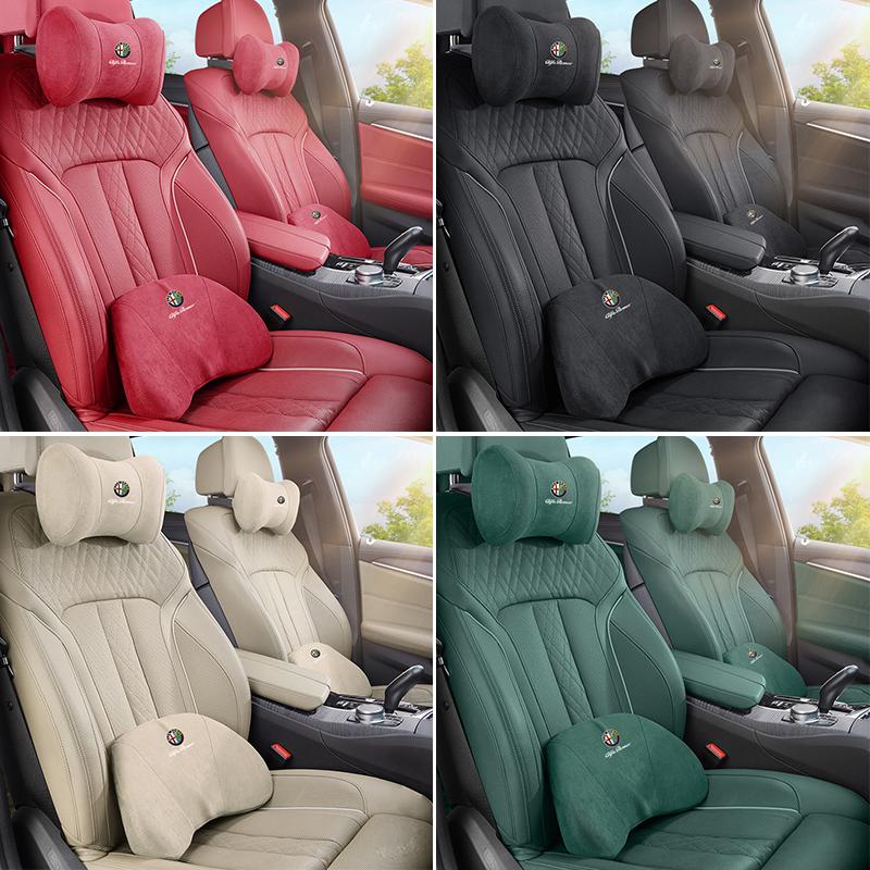 Oreiller de Protection de Cou pour Voiture Appui-tête Coton à Mémoire Support Lombaire Pour Alfa Romeo Giulietta Mito 159 Giulia Stelvio 156 147 Tonale