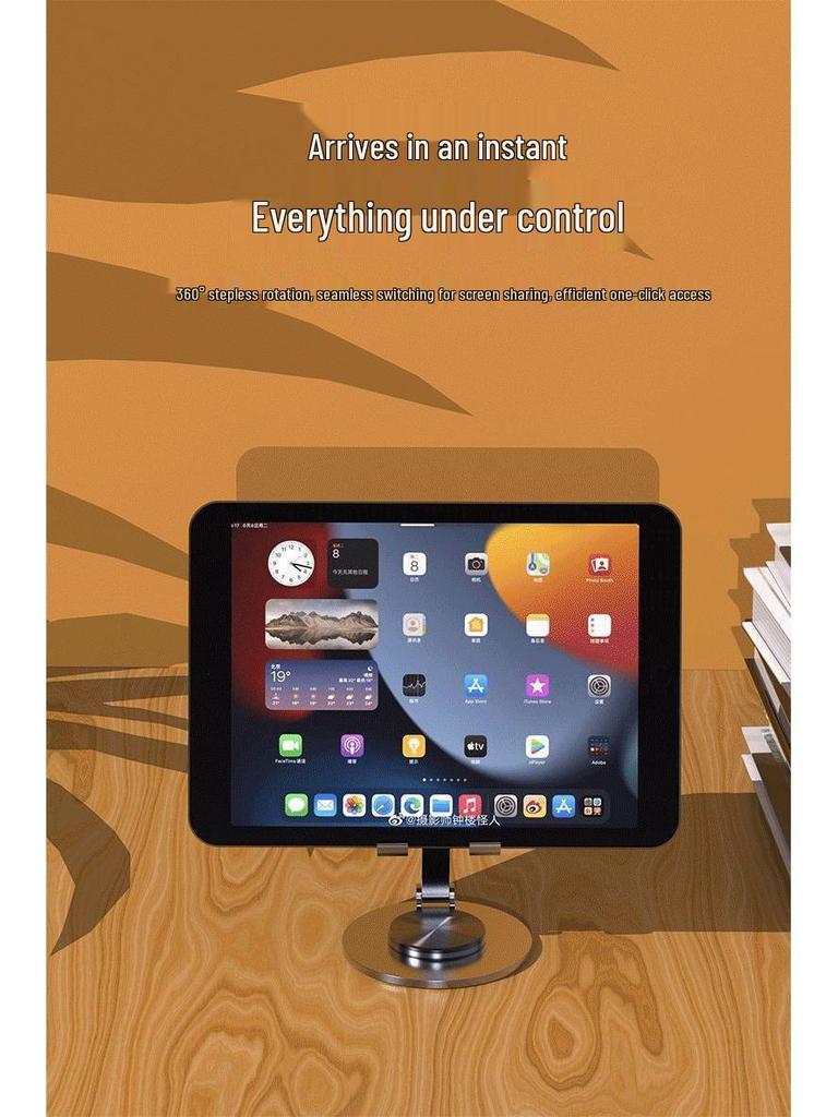 360° Rotatable Aluminum Stand for Mobile/Tablet - Portable & Adjustable for Hands-Free Use