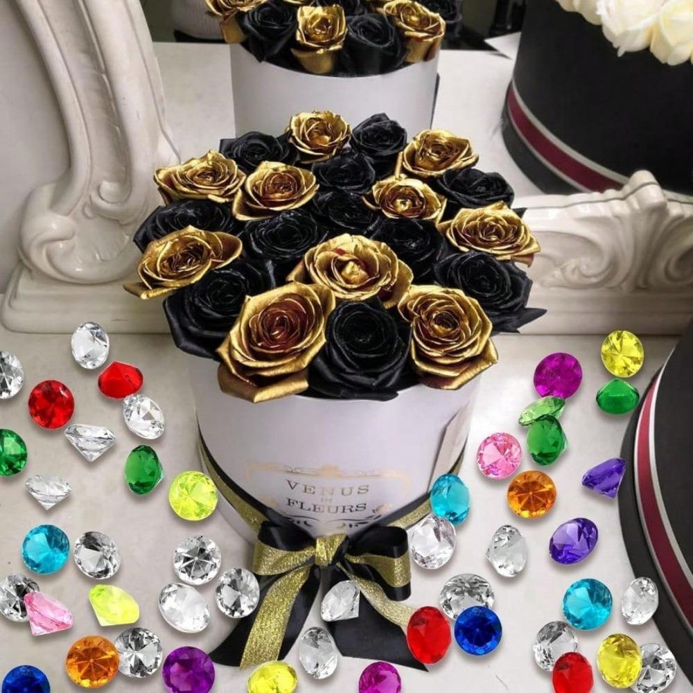 LYHLYA Paket med 100 Ädelstenar för Barn, Akryldiamanter, 25 mm, Dekorativa Diamanter, Akrylädelstenar, Falska Ädelstenar för Vasfyllning