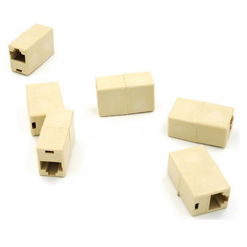 10Pcs Rj45 Female To Female Network Ethernet Lan Cable Joiner Connector