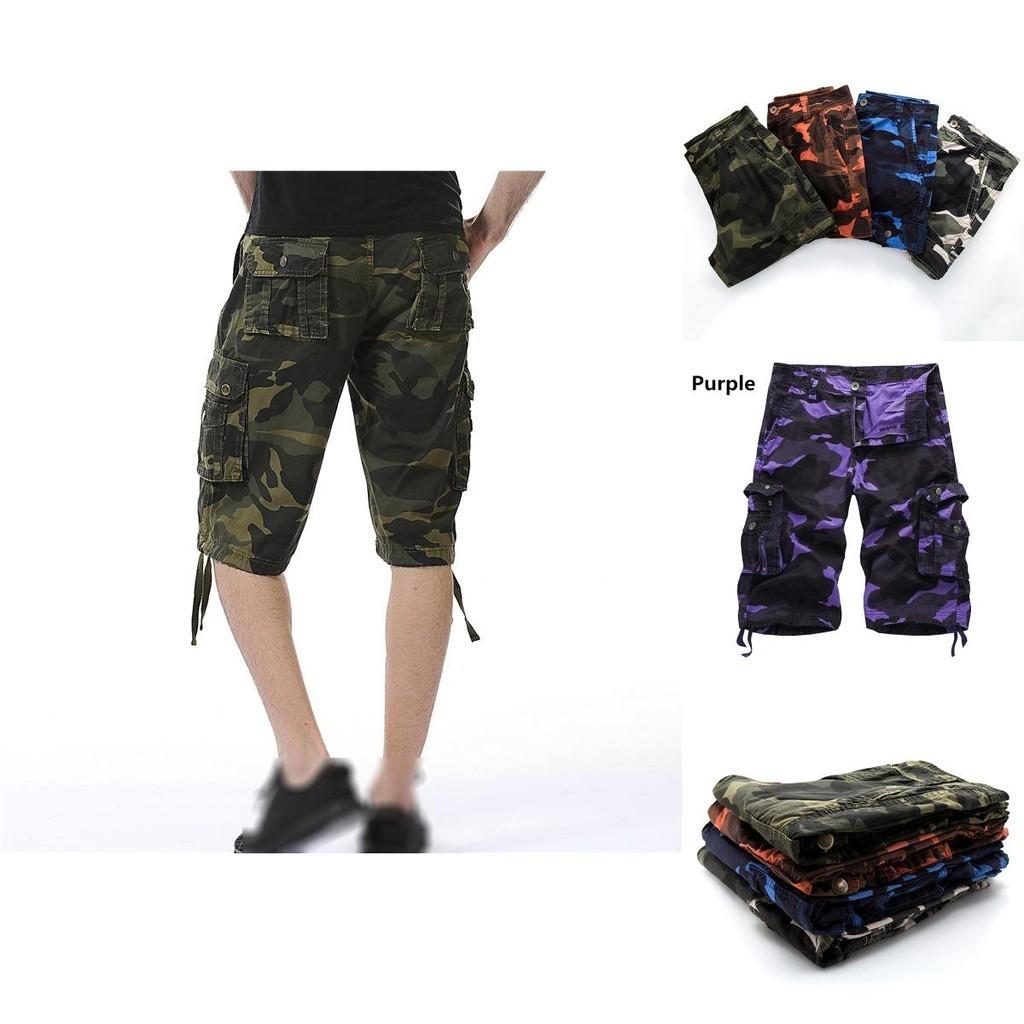 Durable And Comfortable Men's Tactical Military Army Camouflage Cargo Shorts With Multiple Pockets
