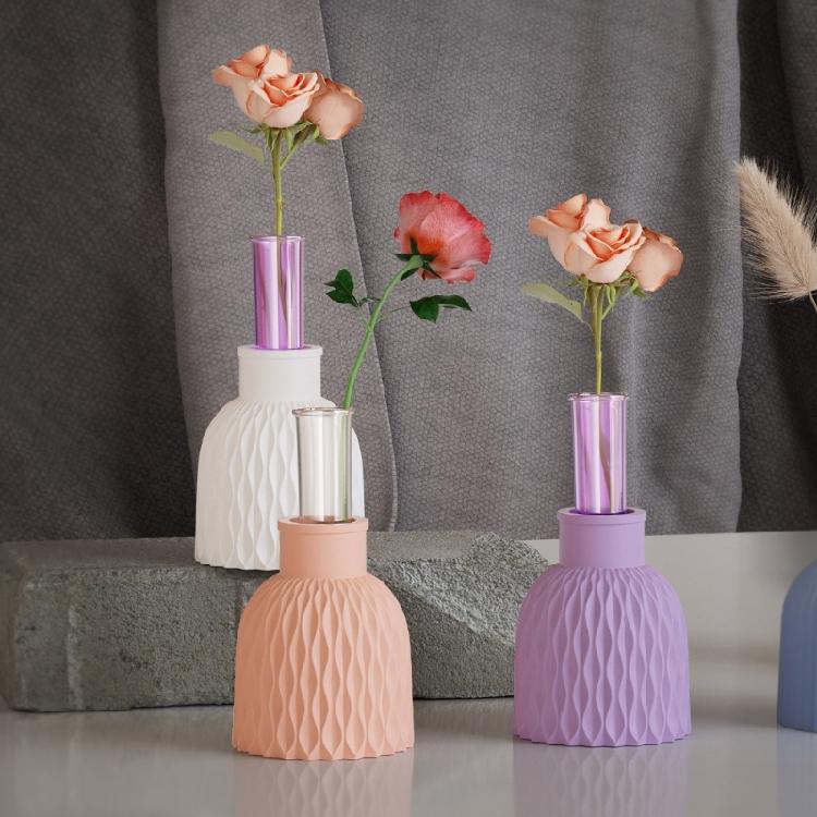 Artistic Ripple Vase Moulds Home Decoration Craft Silicone Mold Hydroponic Plant Vase Molds Hydroponics Test Tube
