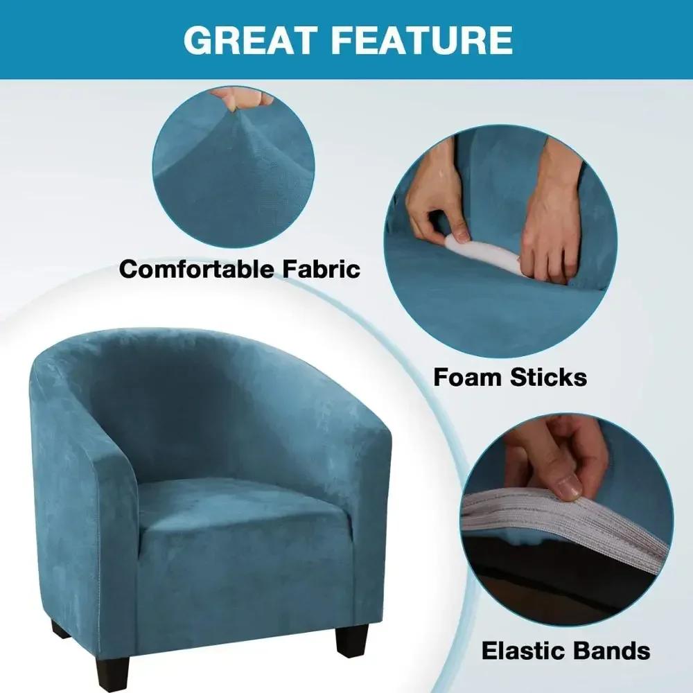 Sretch Elastic Single Sofa Covers Velvet Armchair Seat Cover Chair Protector Stretch Bar Slipcovers For Home Decor Living Room