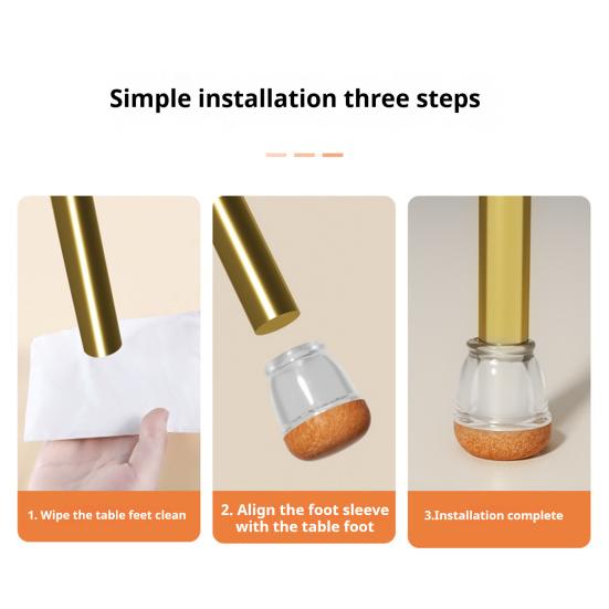 8Pcs Chair Leg Protectors Thickened Bottom Wrapped Non-Slip Design Universal Easy To Install Stool Chair Leg Caps Protection Covers