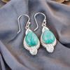 Natural Amazonite Gemstone 925 Sterling Silver Jewelry Handmade Earrings 1.80" EE-42-25