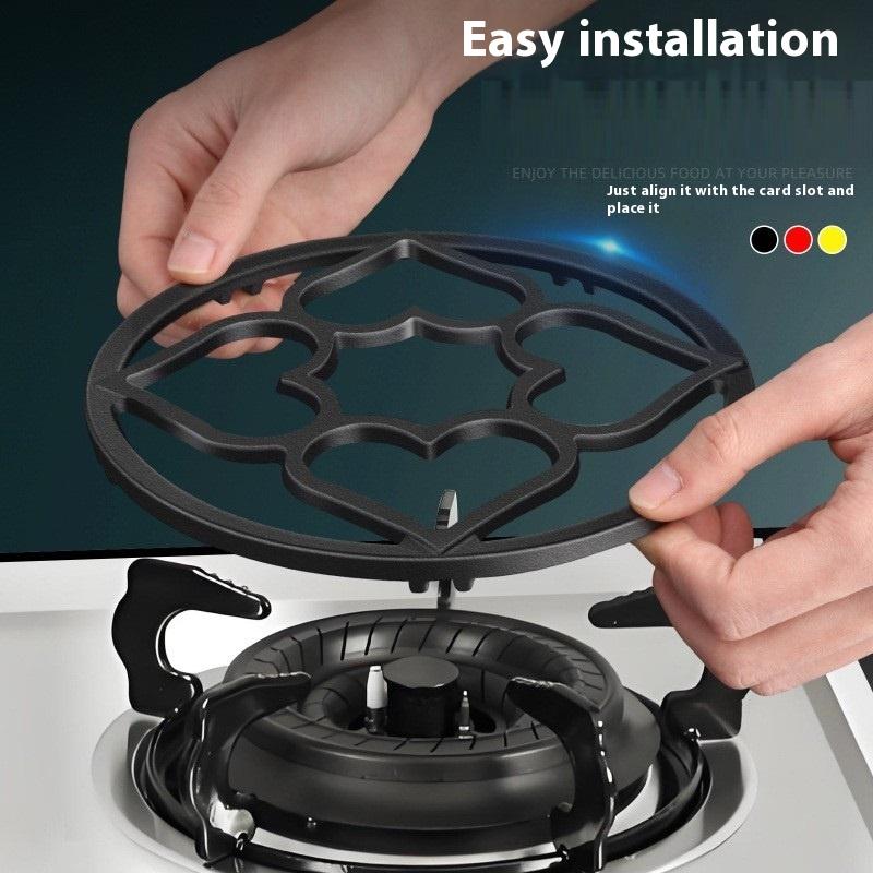 Heart Shape Wok Holder Cast Iron Stove Support Gas Hob Support Cooktop Stand For Efficient Stir Fry Preparation