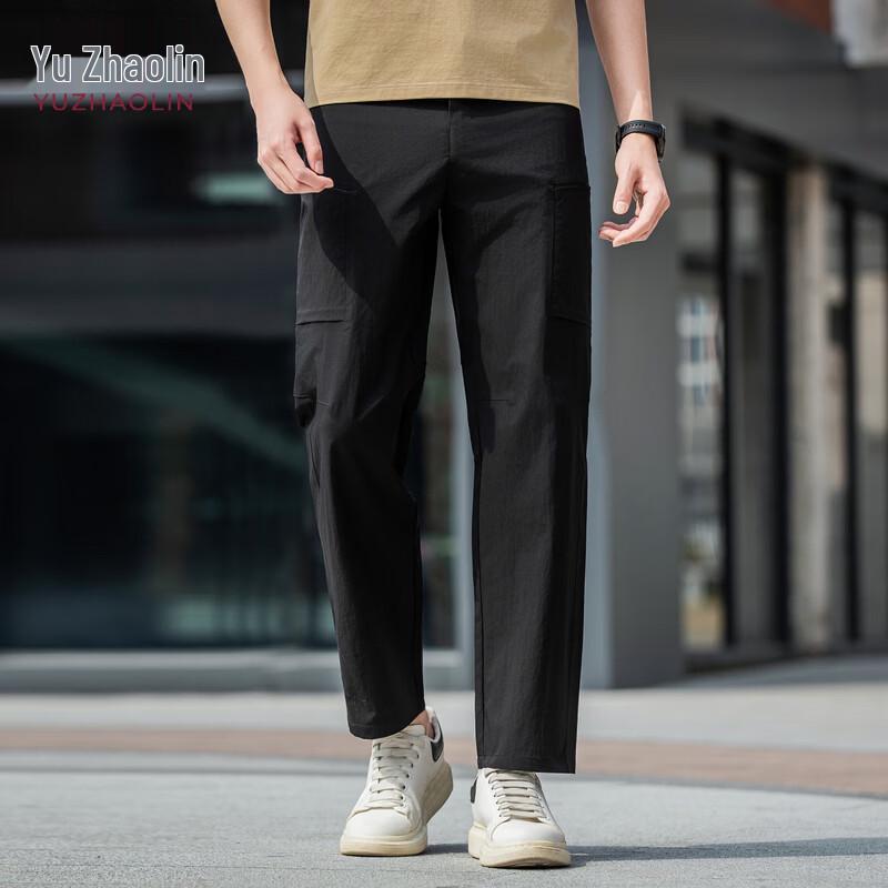 YUZHAOLIN Men s Summer 3-Proof Quick-Dry Straight-Leg Casual Pants M