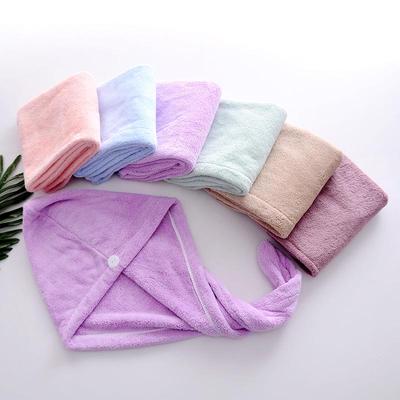 Soft Absorbent Coral Fleece Hair Towel & Cute Shower Cap Headband