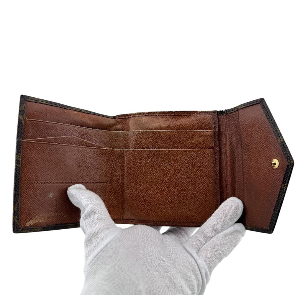 LOUIS VUITTON M61660 Vintage W Hook Wallet Compact Wallet Monogram Monogram Portonet Bie Cult Credit Tri-fold wallet Brown Monogram Used
