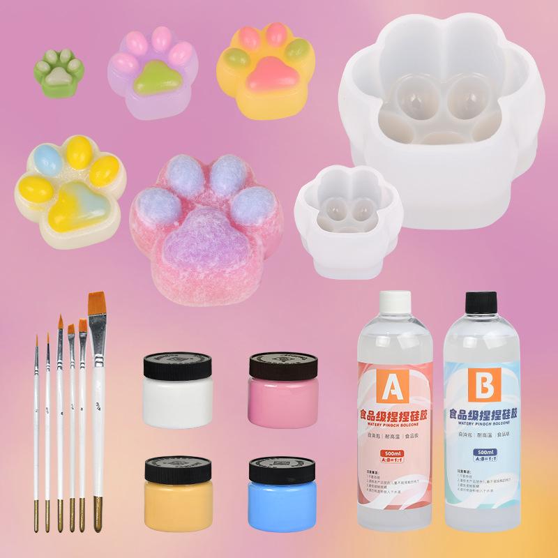 Large Cat Paw Slow Rising Stress Relief Clay Handmade DIY Silicone Mold