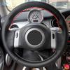 Hand-stitched Car-styling Steering Wheel Black Leather Cover For Mini Coupe 2001-2006 Convertible 2004-2008 For Mini R50 R53 R60