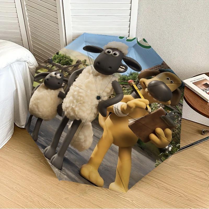 1pc Shaun the Sheep Dog Automatic Folding Umbrella, Portable Collapsible Design, Casual Outdoor Accessory L1127065