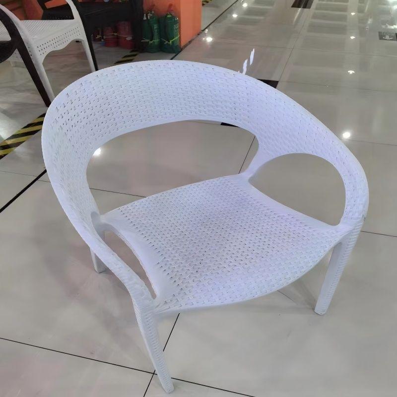 Modern Rattan-Style Stackable Outdoor Chair for Home, Balcony, or Courtyard Use