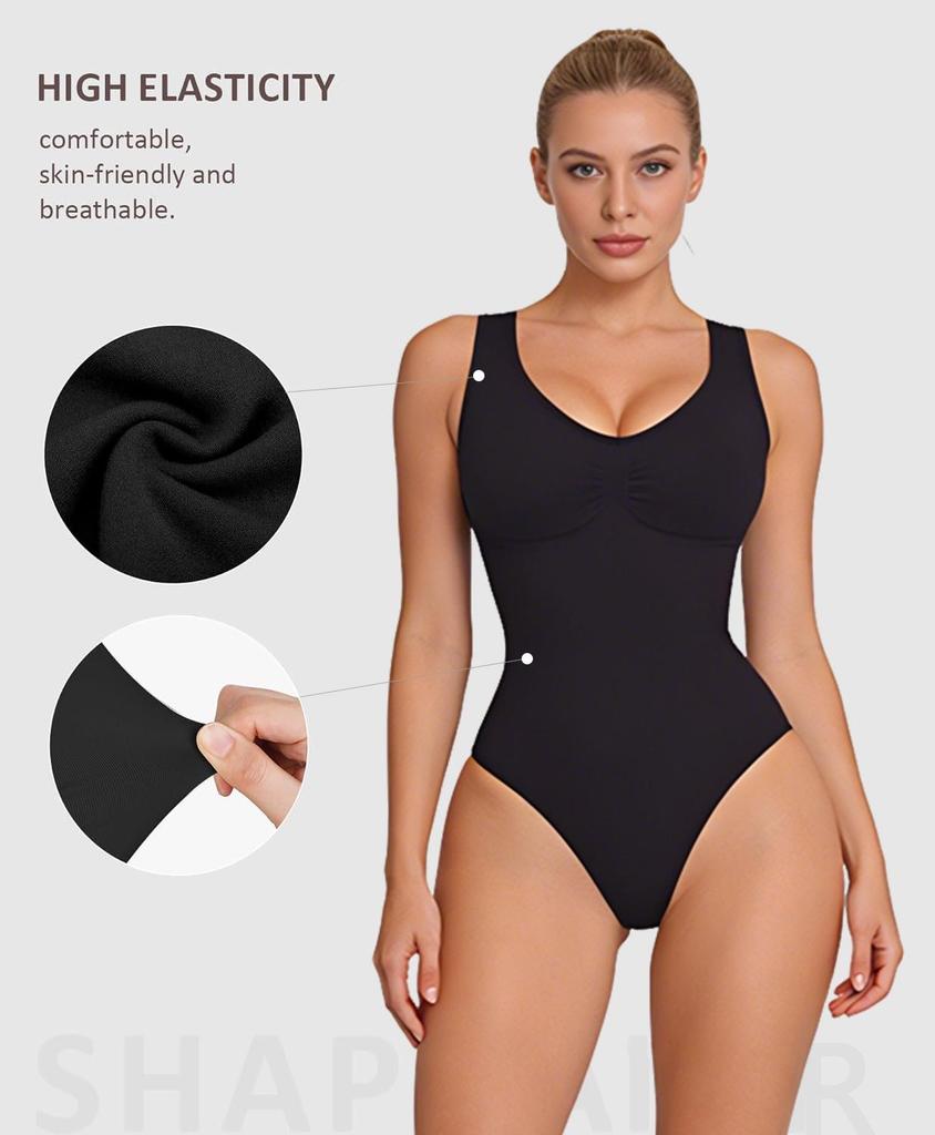 Nahtloser Damen-Jumpsuit mit Kreuzrücken und Tanga: Modisch, Hohe Elastizität, Formt Taille & Bauch, Atmungsaktiv, Hautfreundlich.